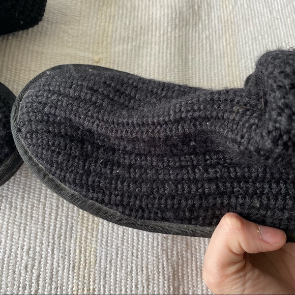 UGG black Classic Cardy knit slouchy convertible boots 6 - Picture 10 of 13